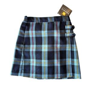 Dennis Uniform Girls Plaid Skort G6 Blue School Church 035210 NWT